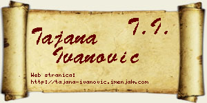 Tajana Ivanović vizit kartica